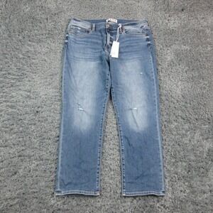 Daze Hug The Coo Jeans Womens 32 Blue Mid Rise Slim Straight 34x27* NWT